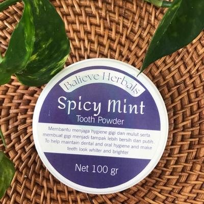 Natural Tooth Powder, Spicy Mint, 100gr - Balieve Herbals