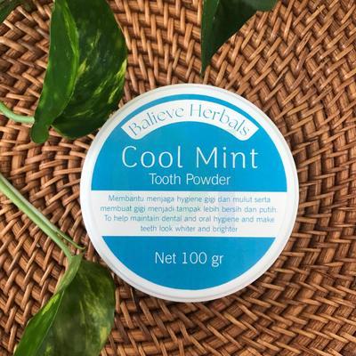 Natural Tooth Powder, Cool Mint, 100gr - Balieve Herbals