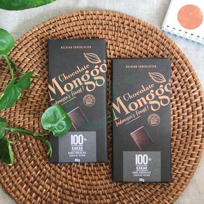 Chocolate Bar, Dark Chocolate Tablet 100%, 80gr - Monggo