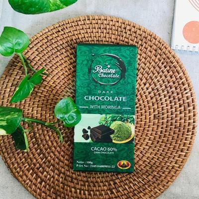 Dark Chocolate Tablet, Moringa,  100gr - BalineChocolate